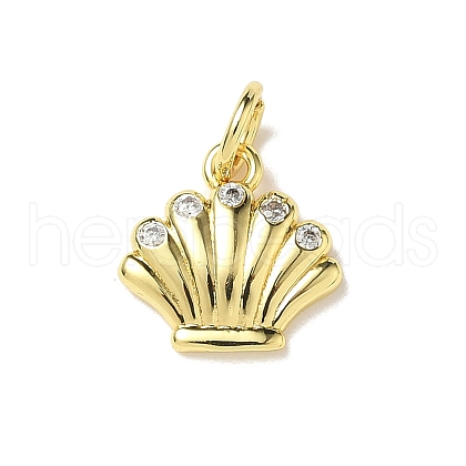 Brass Micro Pave Cubic Zirconia Charms KK-I276-54G-1