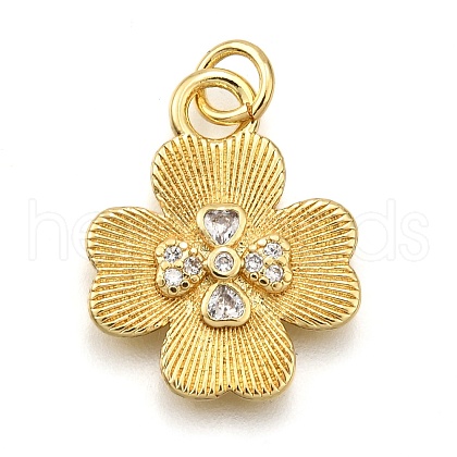 Rack Plating Brass Micro Pave Cubic Zirconia Pendants KK-K401-52A-G-1