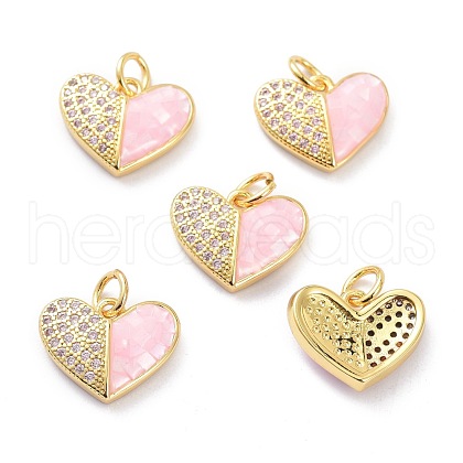 Real 18K Gold Plated Brass Micro Pave Clear Cubic Zirconia Pendants KK-D004-12G-1