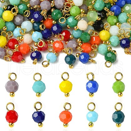 190Pcs 19 Colors Opaque Glass Pendants PALLOY-CJ00056-1