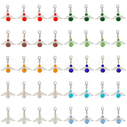 Glass Pendant Decoration HJEW-AN00003-1