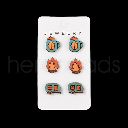 Thanksgiving Stud Earrings Set EJEW-U016-01P-04-1