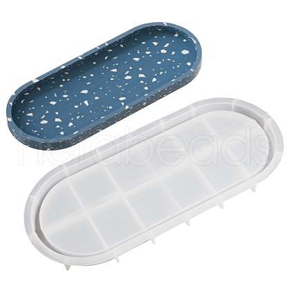 DIY Oval Storage Tray Silicone Molds DIY-B076-02E-1