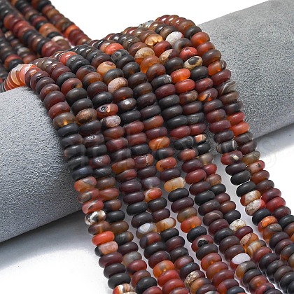 Natural Banded Agate Beads Strands G-P575-A53-8x5mm-1
