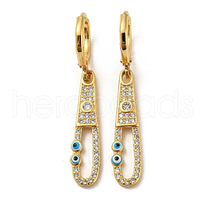 Real 18K Gold Plated Brass Dangle Leverback Earrings EJEW-A033-17G-03-1