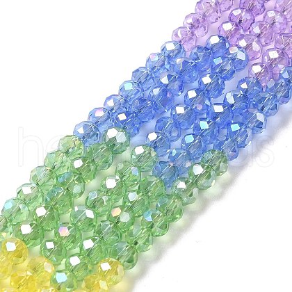 Transparent Electroplate Glass Beads Strands GLAA-E036-02-1