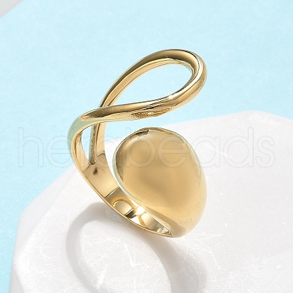 304 Stainless Steel Cuff Rings for Women RJEW-A063-01A-G-1