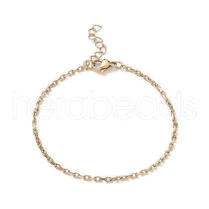 Ion Plating(IP) 304 Stainless Steel Cable Chain Bracelet for Men Women STAS-B039-04G-1