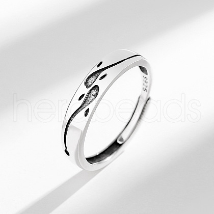 925 Sterling Silver Adjustable Finger Rings for Man FS-WGAB56D-01-1