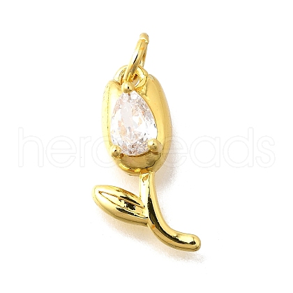 Brass Micro Pave Cubic Zirconia Pendants KK-Z102-01G-02-1