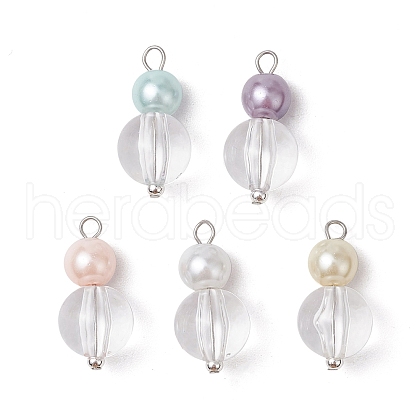 5Pcs Transparent Acrylic Pendants PALLOY-JF03502-1