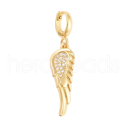 Brass with Cubic Zirconia Pendants KK-G496-07G-1