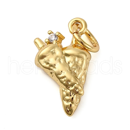 Brass Micro Pave Cubic Zirconia Pendants KK-P308-71G-1