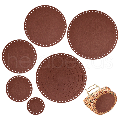   10 Pcs 5 Style Flat Round Felt Fabric DIY-PH0009-24C-1