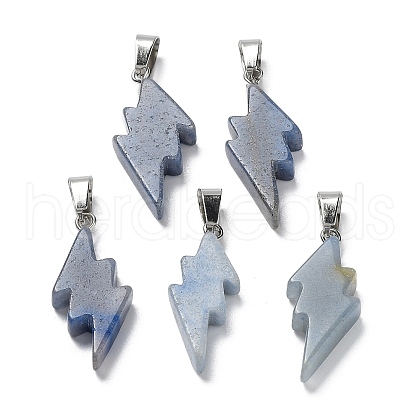 Dyed & Heated Natural Blue Aventurine Pendants G-C057-01P-01-1