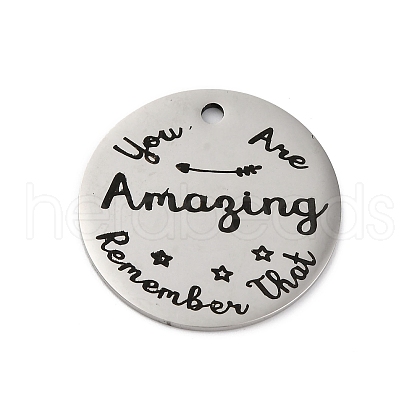 Anti-Tarnish 201 Stainless Steel Pendants STAS-R002-01P-24-1