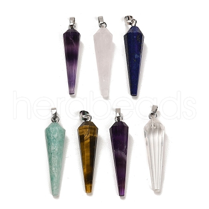 Natural Mixed Stone Pointed Pendants G-D089-01P-1