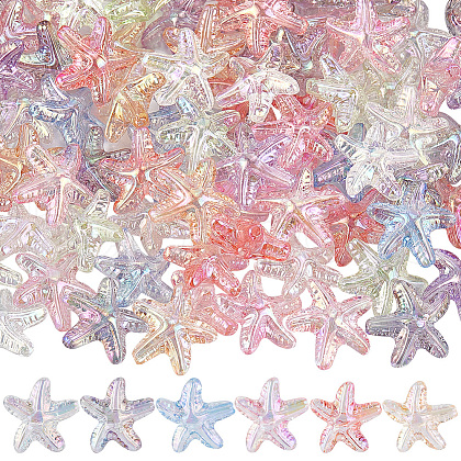 SOFPLATE 100Pcs Transparent Acrylic Beads MACR-SP0001-46-1