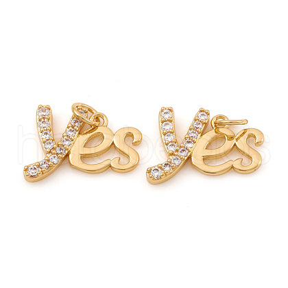 Brass Micro Pave Cubic Zirconia Charms ZIRC-G169-02G-1