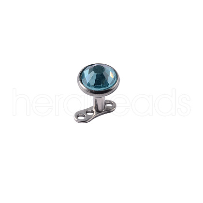 Stainless Steel Rhinestone Dermal Anchor Base/Top for Women Men WGB1D88-35-1