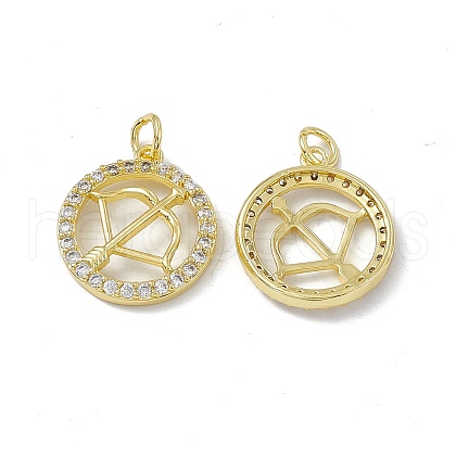 Real 18K Gold Plated Brass Micro Pave Clear Cubic Zirconia Pendants KK-E068-VB409-9-1