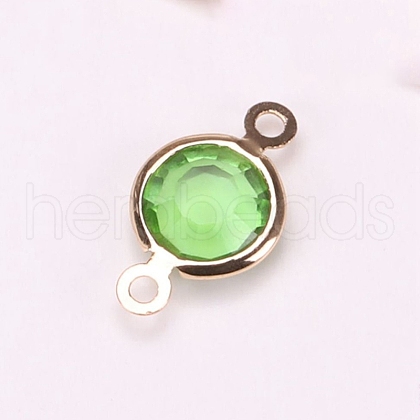 Brass Pave Glass Connector Charms FIND-WH0420-93KCG-07-1