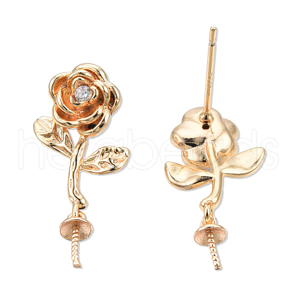 Brass Stud Earring Findings KK-N232-426B-1