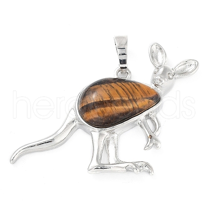 Natural Tiger Eye Pendants G-A176-A05-1
