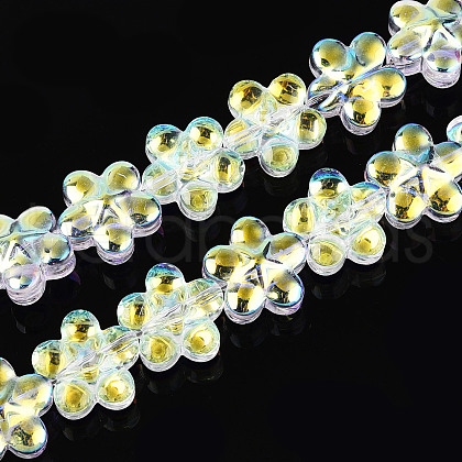 Transparency Electroplate Glass Beads Strands GLAA-T023-38A-01-1