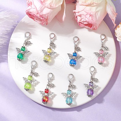 Angel Acrylic Pendant Decorations HJEW-JM03105-01-1