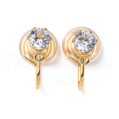 Brass Micro Pave Cubic Zirconia Ear Cuff Findings KK-F898-15D-G-1