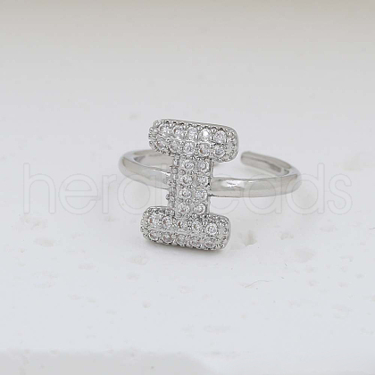 Brass Micro Pave Clear Cubic Zirconia Cuff Rings FS-WG17FF6-09-1