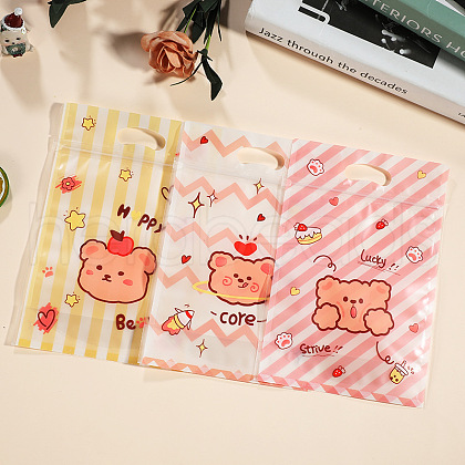 50Pcs 3 Styles Transparent Plastic Printed Cookies Zip Lock Bags PW-WG09E1A-02-1