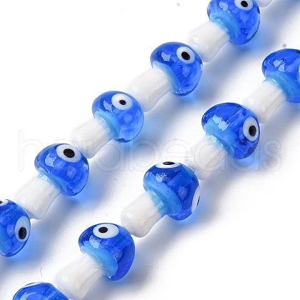 Handmade Evil Eye Lampwork Beads Strands LAMP-S069-01F-1