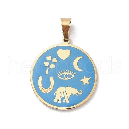 304 Stainless Steel Pendants STAS-F306-06G-1