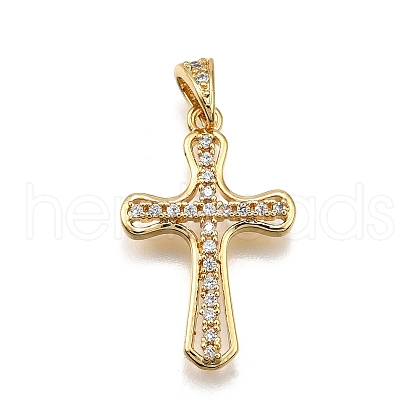 Brass Micro Pave Cubic Zirconia Pendants KK-Z100-37G-01-1