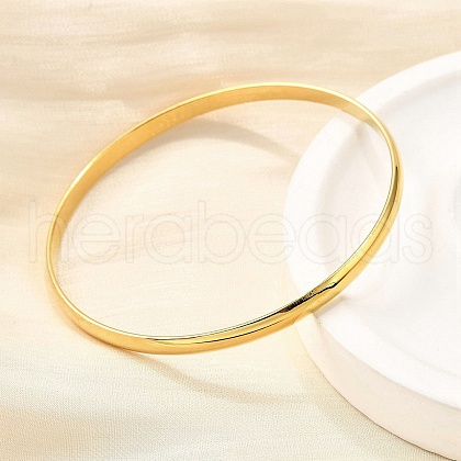 304 Stainless Steel Plain Bangles for Women BJEW-V004-02A-G-1