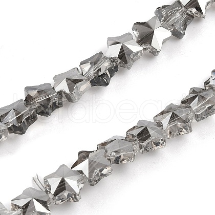 Electroplate Transparent Glass Beads Strands EGLA-U004-03A-PL02-1