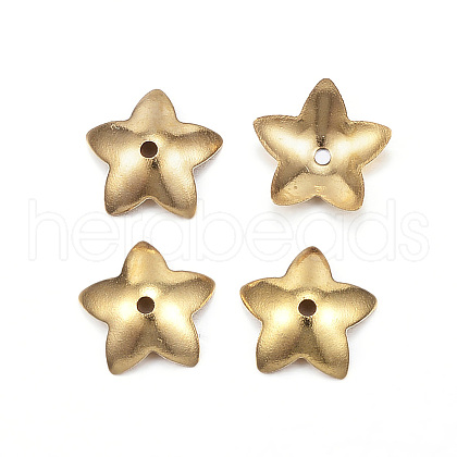 Ion Plating(IP) 304 Stainless Steel Flower Bead Cap X-STAS-G127-05G-1