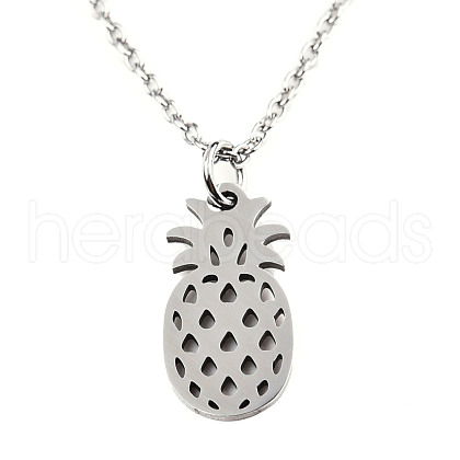 Non-Tarnish 201 Stainless Steel Pendant Necklaces NJEW-T009-JN137-40-1-1