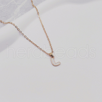 Alloy White Enamel Initial Pendant Necklaces WG51722-10-1