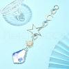 Glass Teardrop Pendant Decorations HJEW-JM01169-5