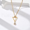 304 Stainless Steel Crystal Rhinestone Geometric Pendant Cable Chain Necklaces NJEW-Z073-01G-02-1