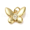 Brass Micro Pave Clear Cubic Zirconia Pendants KK-U005-01F-G-1