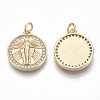 Brass Micro Pave Clear Cubic Zirconia Pendants KK-S356-015G-NF-2