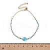 304 Stainless Steel Glass Beads Link Chain Bracelets BJEW-A036-14G-01-5