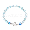 4Pcs 4 Colors Synthetic Frosted Moonstone Round Beaded Stretch Bracelets BJEW-JB11878-3