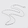 Anti-Tarnish Rhodium Plated 925 Sterling Silver Chain Necklaces STER-F039-40cm-08P-1