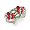 Brass Crystal Rhinestone Oval with 2 Flower Multi-Strands Links KK-P306-20P-3