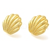 Rack Plating Shell Shapes Brass Stud Earrings EJEW-I310-12G-2